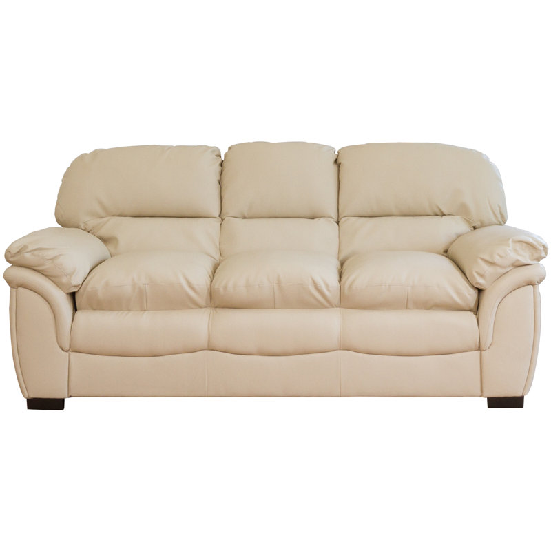 Sarno 3 Seater Faux Leather Sofa, Cream