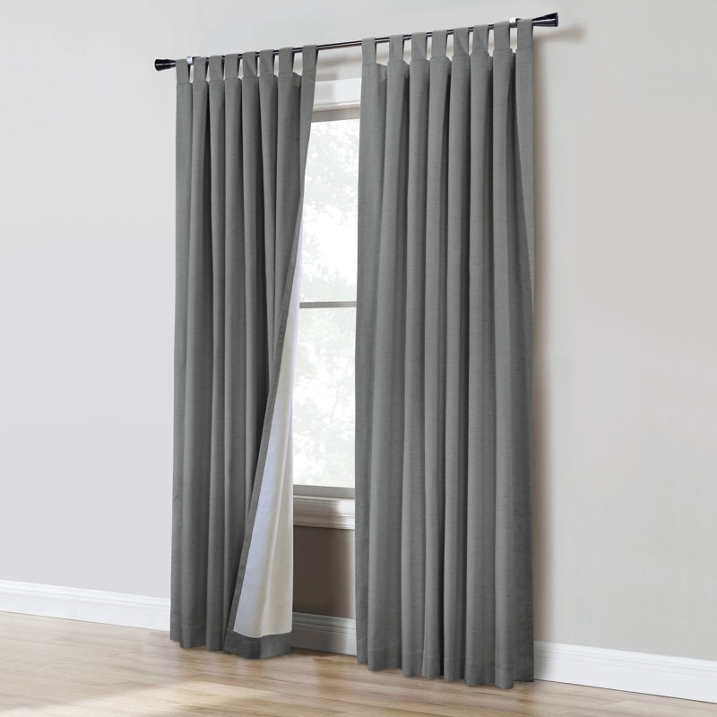 Paire de rideaux occultant et isolant Alizabeth, l 52" x L 84", Gris foncé