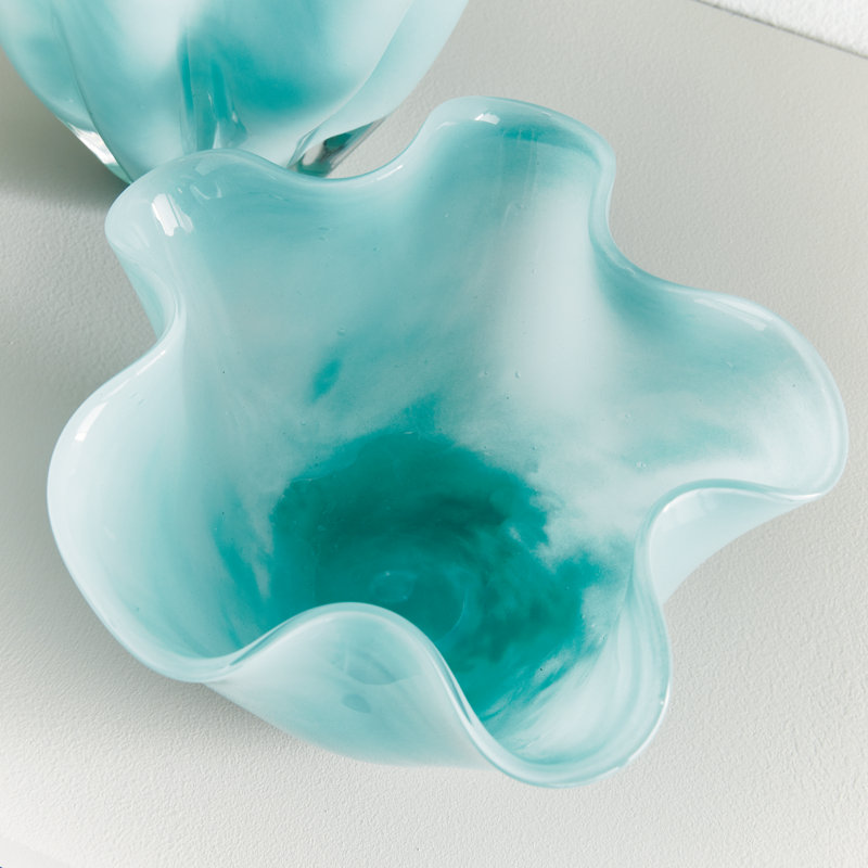 Ciela Handmade Glass Decorative Bowl, 5" H x 7.5" W x 7.5" D