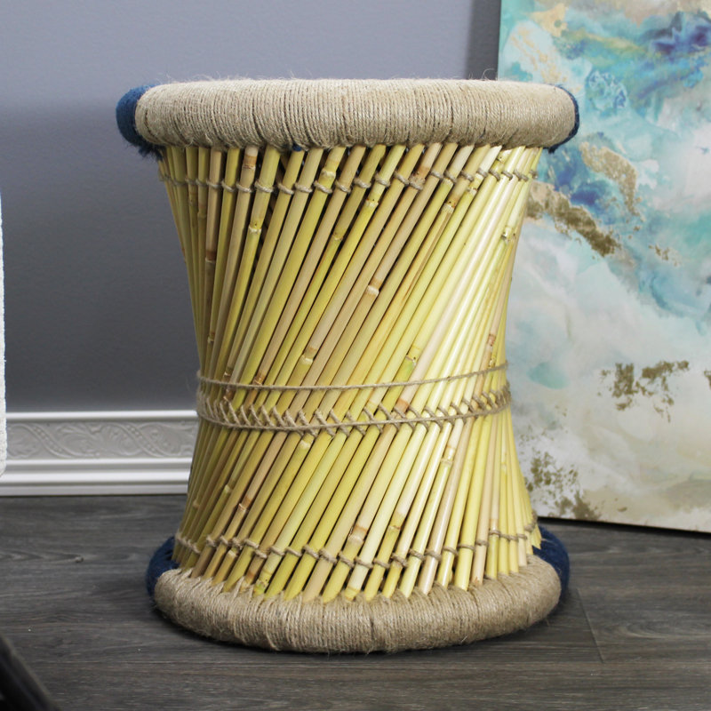 Tabouret décoratif Barkhamsted, Bleu / Beige