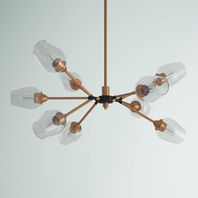 Lustre linéaire moderne Spoutnik à 9 lumières Apel