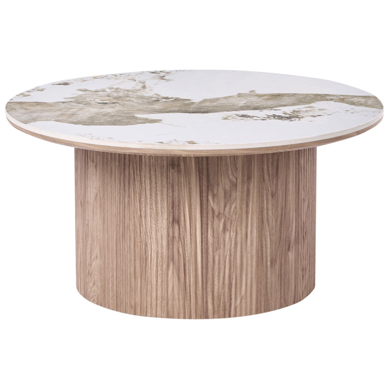 Pedestal Coffee Table, Brown