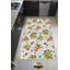Tapis floral en polyester tissé à la machine floral blanc / orange / vert-1631757427
