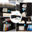 Bureau de direction en L 71 po avec armoire de rangement et tablettes-974711019