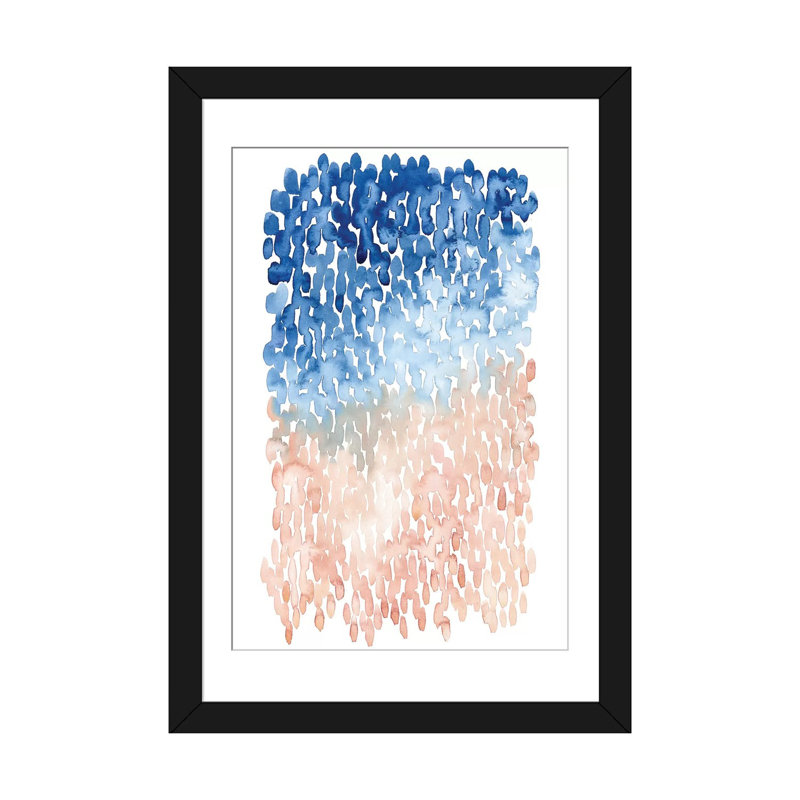 «Coral Cascade II», reproduction sur toile, H 32 po x l 24 po x P 1 po, Papier d'art encadré noir, Blanc