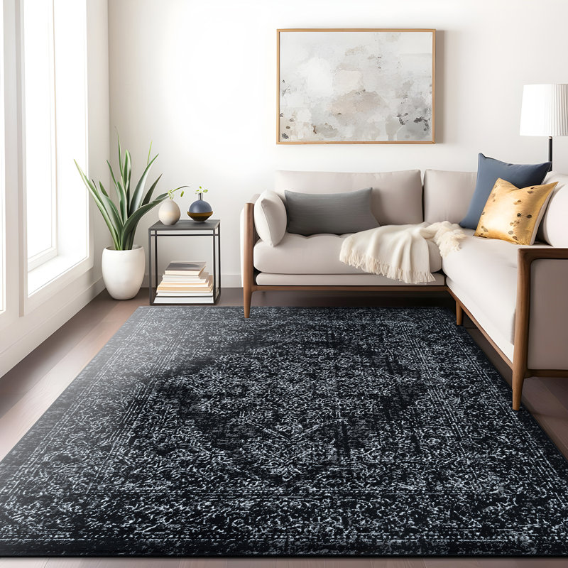 Tapis rétro délavé, Rectangle 7 pi 10 po x 10 pi