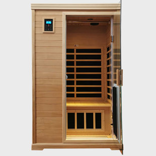 Sauna infrarouge FAR intérieur pour 4 personnes en pruche avec écran LCD audio Bluetooth