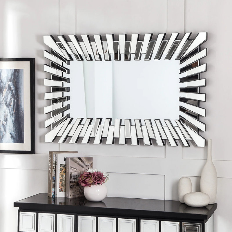 Miroir mural argenté