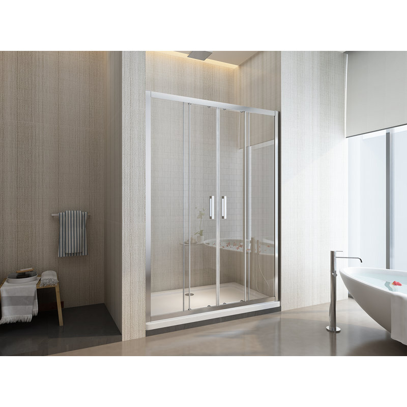 Gelila 6 mm 4-Panel Sliding Shower Door for Recess, 148-153 cm, H 190 cm
