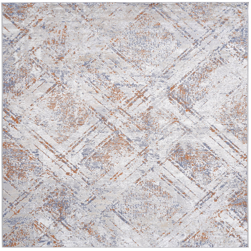 6X9 Geometric Area Rug, Rectangle 6'7" x 7'9"