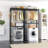 Over Washer Dryer Shelf Unit With 2-tier Adjustable Wire Shelves, Hanging Rod And Hooks For Laundry Room Storage And Organization-121390138