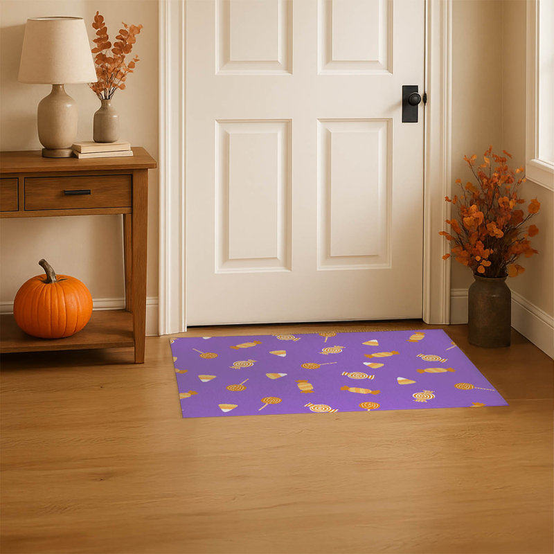 Tapis de porte intérieur antidérapant I veulent Candy, Mauve, L 36 po x L 60 po
