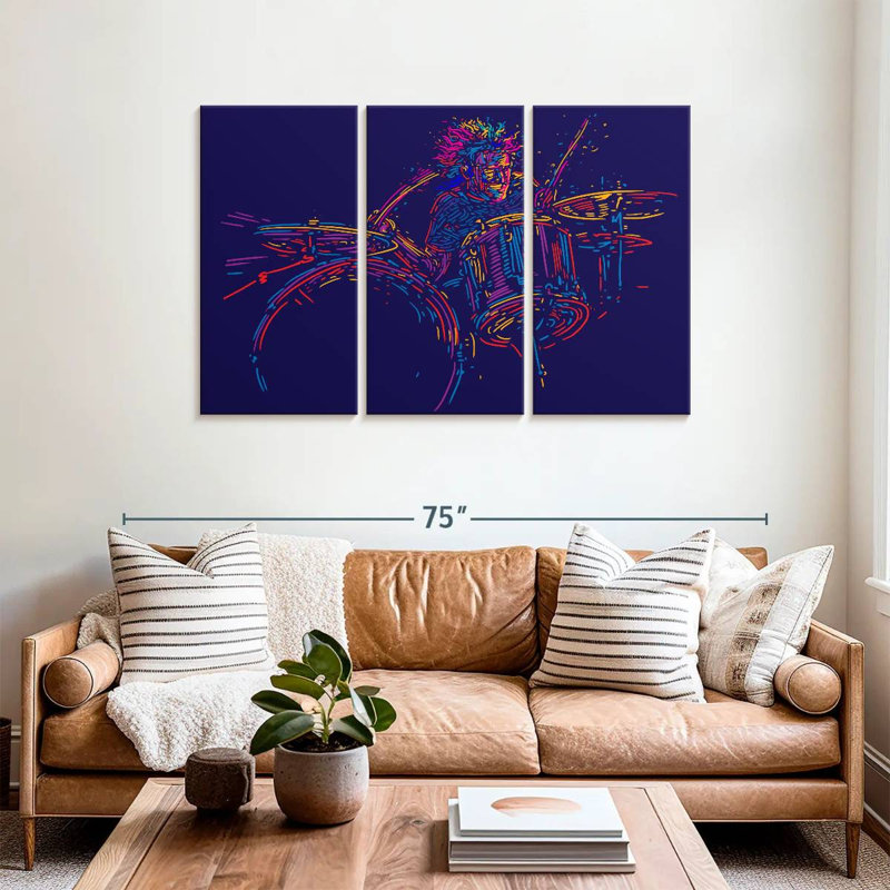 Abarca Abstract Drummer, 36" H x 57" W