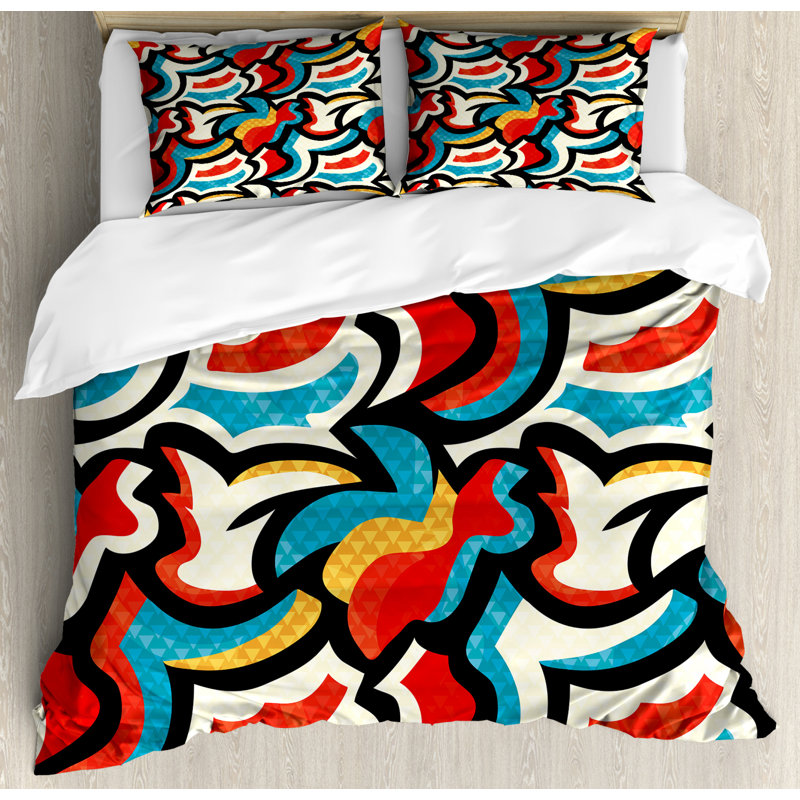 Modern & Contemporary Polyester Duvet Cover, Queen Duvet Cover + 2 Pillow Sham