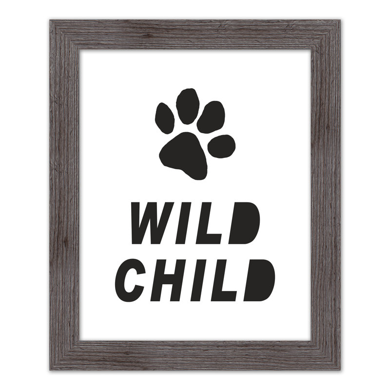 «Wild Child», art encadré simple, H 20 po x l 16 po x P 0,75 po, Cadre gris