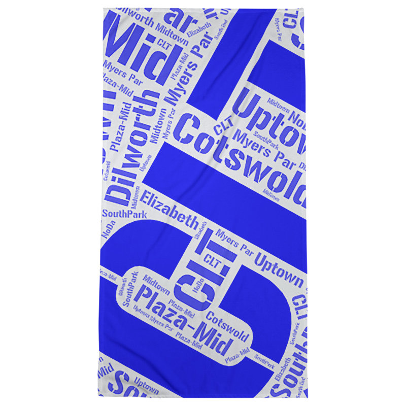 Bath Towel, Blue, Poly/Cotton, Charlotte