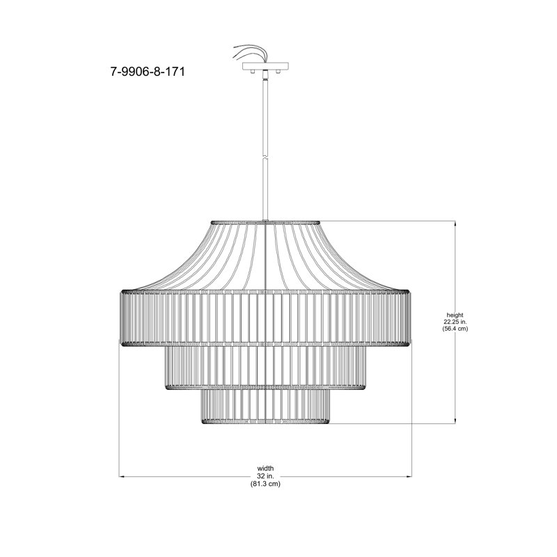 8-Light Outdoor Rattan Chandelier - Savoy House
