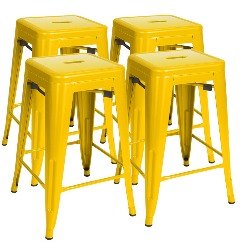 Medway 24'' Counter Stool (Set of 4), Yellow