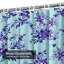 Rideau de douche à motif floral turquoise et bleu avec 12 crochets-2121958341