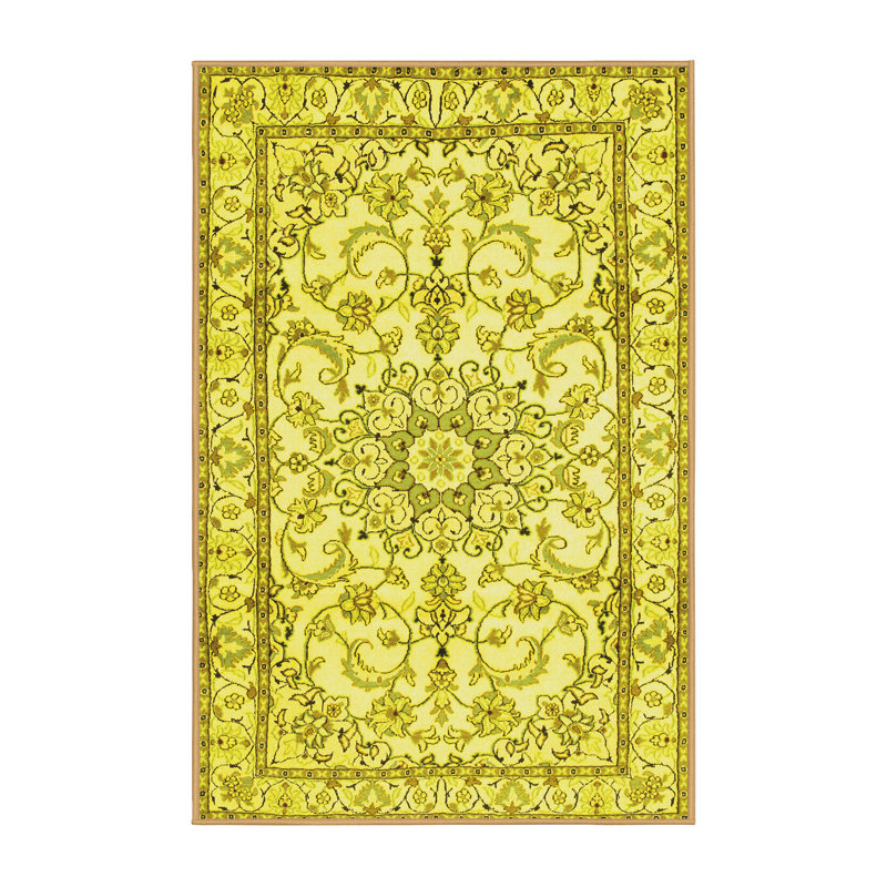 Tapis traditionnels jaunes 1179, Rectangle de 5 pi x 8 pi