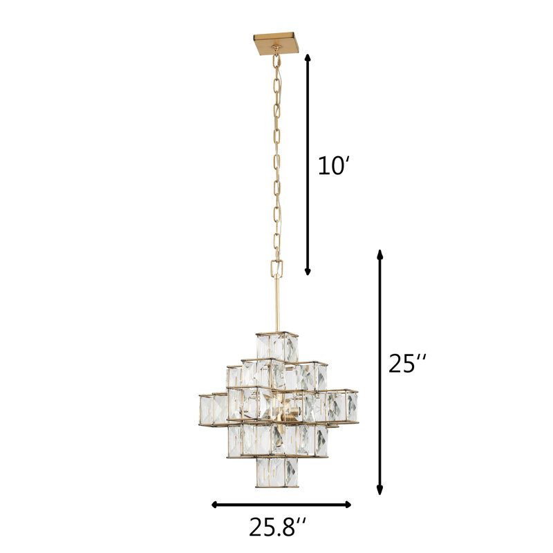 Lustre géométrique unique à 6 lumières