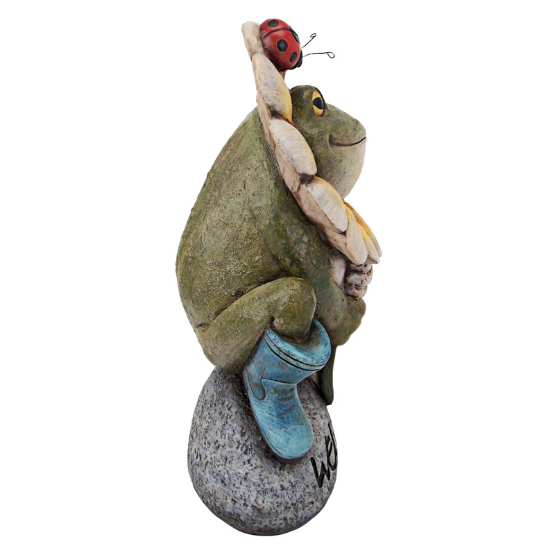 Flowery Frog Fun Welcome Statue