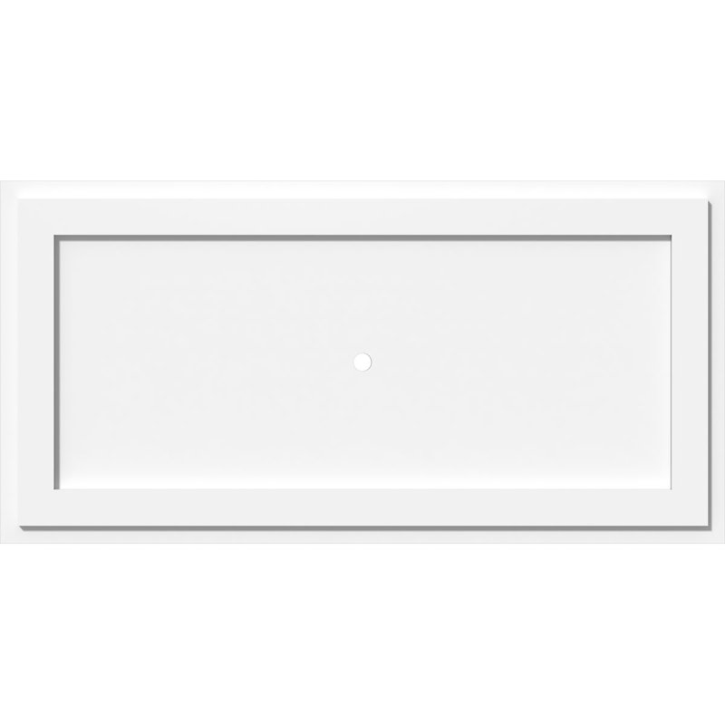 40"W x 20"H x 1"ID x 14"C x 1"P Rectangle Architectural Grade PVC Contemporary Ceiling Medallion, 1" H x 40" W x 20" D