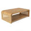 Table basse rectangulaire incurvée à 2 niveaux avec rangement et côtés en rotin, style campagnard-1454663566