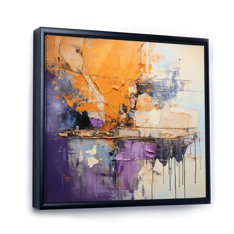 Collage Impressions V - reproduction sur toile tendue, H 36 po x l 36 po x P 1,5 po, Cadre flottant noir