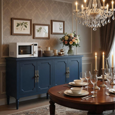 Buffet bleu 58,9 "- Buffet rétro avec tablettes réglables