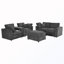 Ensemble de canapé rembourré 4 pièces avec fauteuils d'appoint, pouf amovible et coussins-692297852