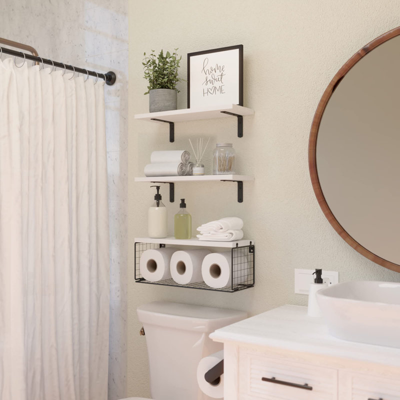 Cantura 3 Piece Floating Shelf, White