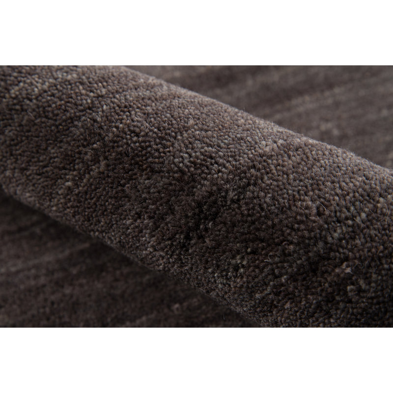 Tapis gris anthracite en laine tissé à la main Donaghy, Rectangle 2 pi x 3 pi