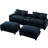 111" American Design Sectional , Blue, Double Cushion, Two Ports, Cup Holders, And Storage Space For Home