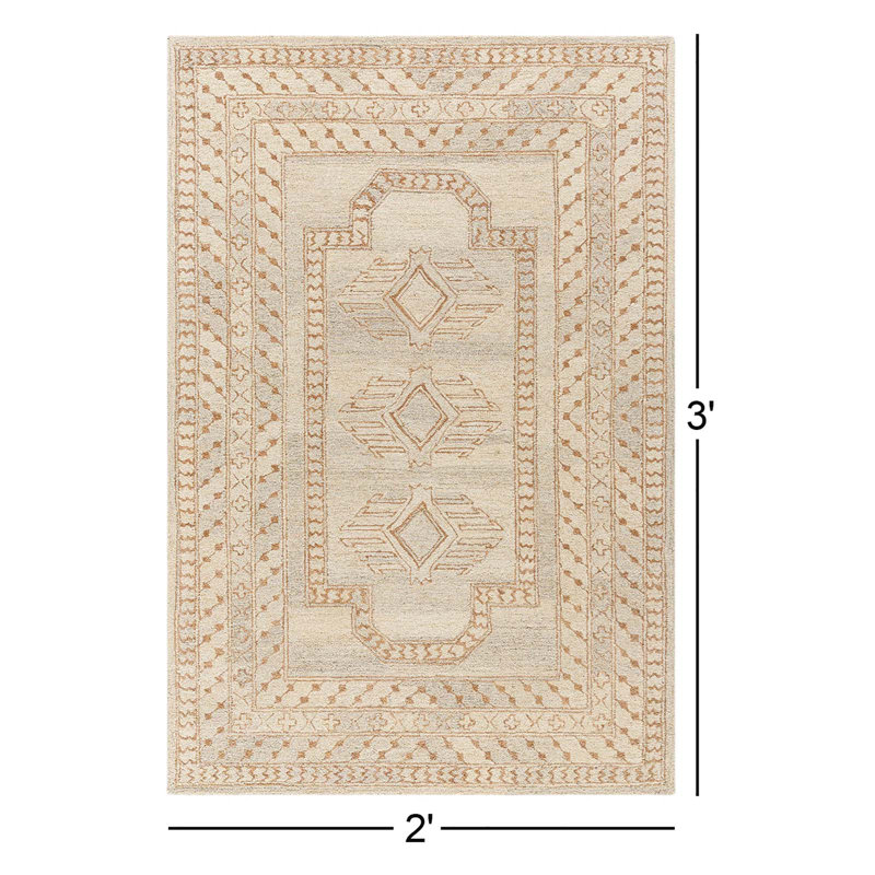 Desiree Hand Tufted Wool Southwestern Indoor Rug, Rectangle 2' x 3'