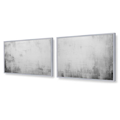 Ensemble de 2 impressions blanches silencieuses dans un cadre brossé, x 16 po
