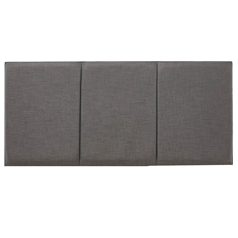 Ergys Upholstered Headboard, Twill, Silver, Double (4'6)