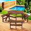 Table de pique-nique en bois Ewa pour 6 personnes avec 3 bancs intégrés-1417410794