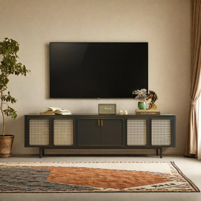 Meuble télé en rotin de style américain