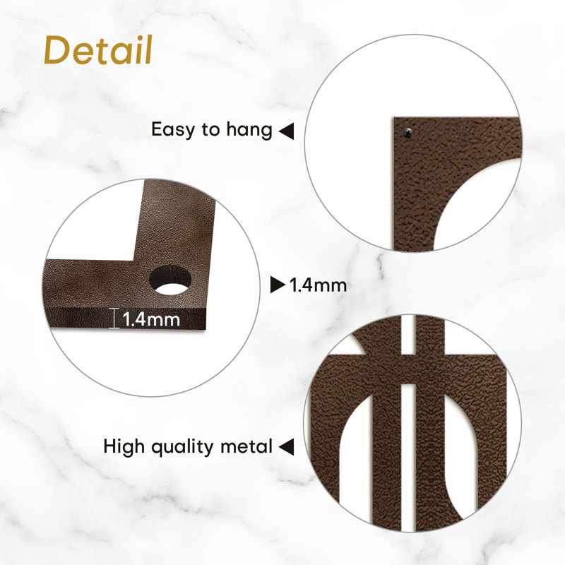 Wall Decor Metal, 30" H x 20" W x 0.05" D, Bronze