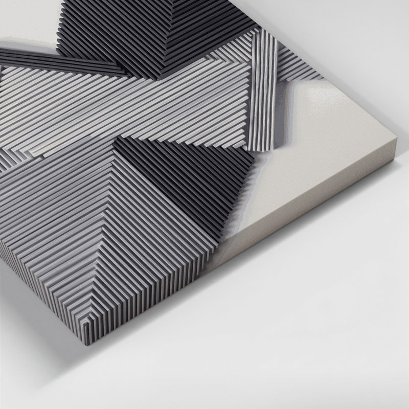 «Geometric Abstraction 23», art mural sur toile grise