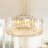 Herrin 4-light Modern Round Crystal Chandelier, Gold Semi Flush Mount Ceiling Lights