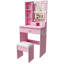 Table de coiffeuse avec miroir et lumières DEL réglables, prise de courant, support pour séchoir à cheveux et tabouret - coiffeuse compacte pour petites chambres-134004039