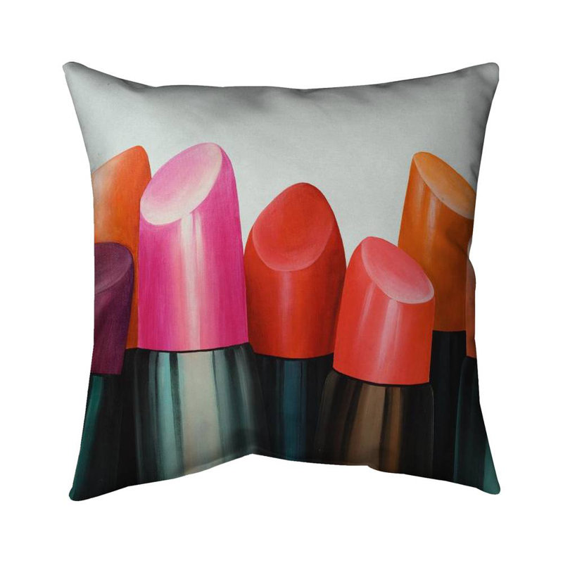Lipstick addict for woman - 20"x20" Throw pillow - Poly twill - Print on demand