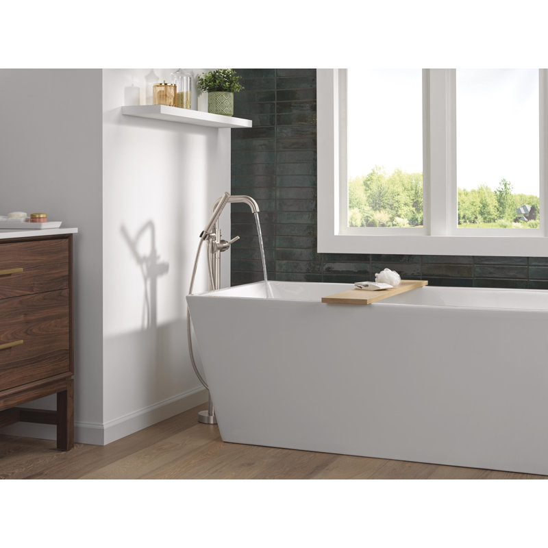 Floor Mount Tub Filler, Stainless