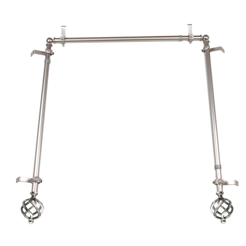 Tringle à rideaux simple réglable 0,81 po Serio, Nickel satiné, H 2,5 po x l 144 po x P 2,75 po