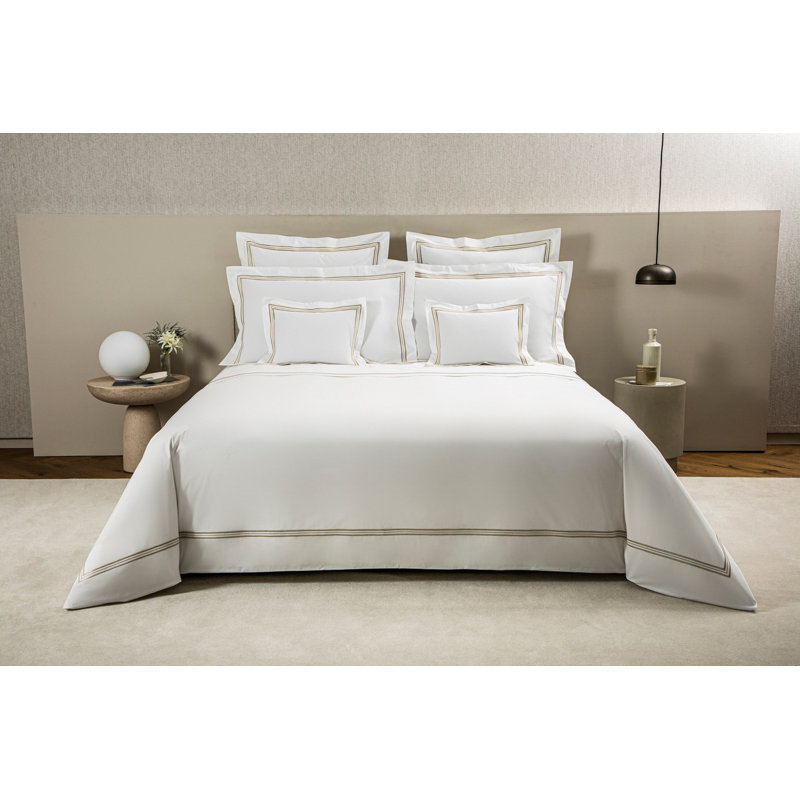 Triplo Bourdon Sheet Set, White/Savage Beige, Queen