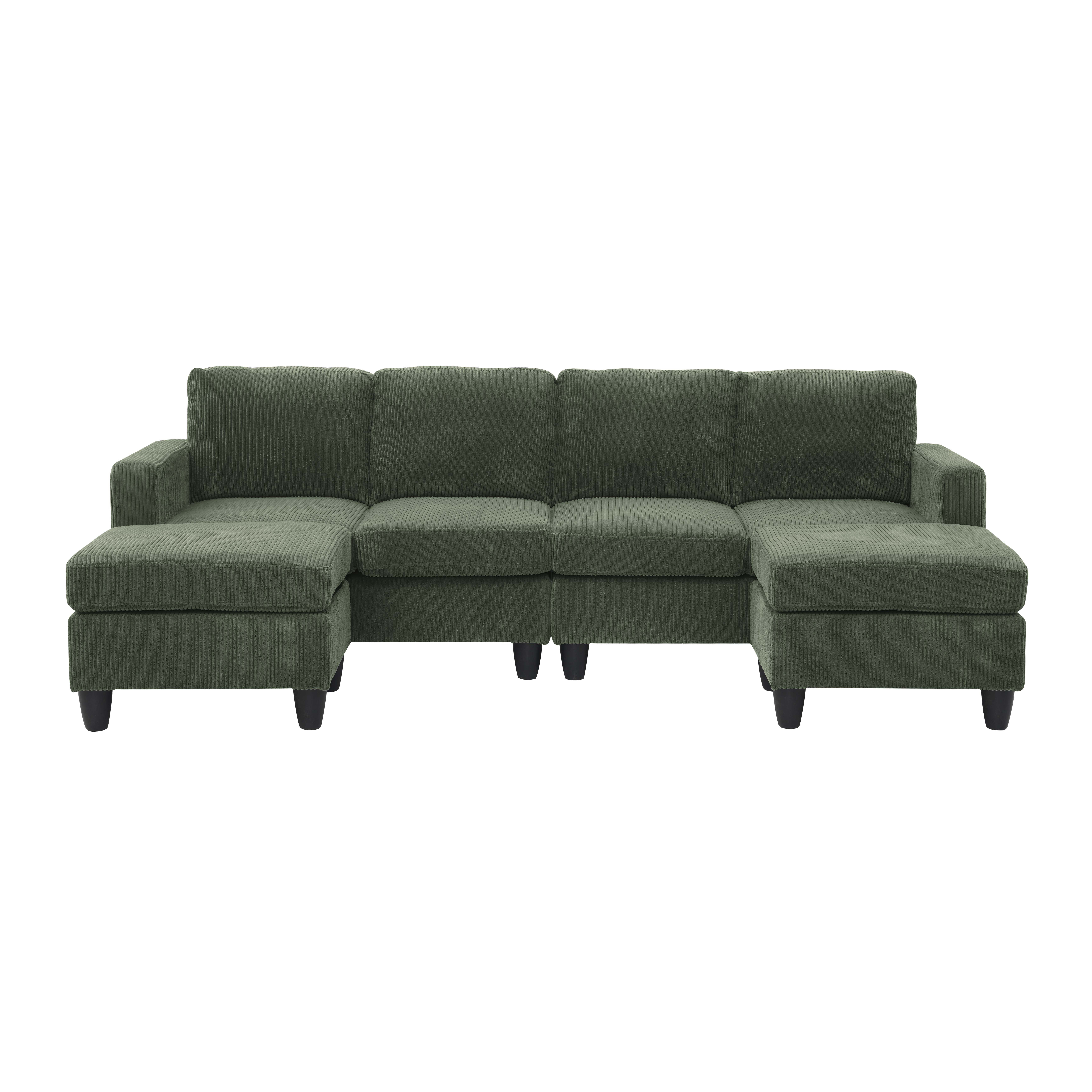 Ranjeeta 101" Wide Modular Sofa & Chaise with Ottoman