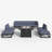 9 - Piece Outdoor Modular Sectional Set with Fire Table-1076069445