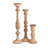 Hez 5Pc Turned Candle Holder Set, Classic Accent, Rustic Brown Wood